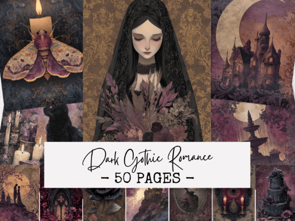 Download Dark Gothic Romance Junk Journal Pages - Junk journal Collection