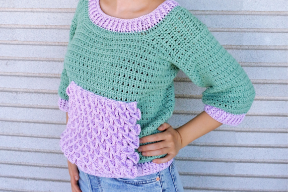 Download Crocheting a Sweater with a Crocodile Stitch Pocket - Sweater Collection
