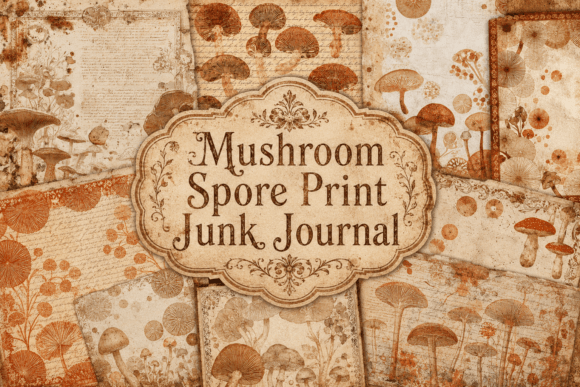 Download Mushroom Spore Print Junk Journal - Junk journal Collection