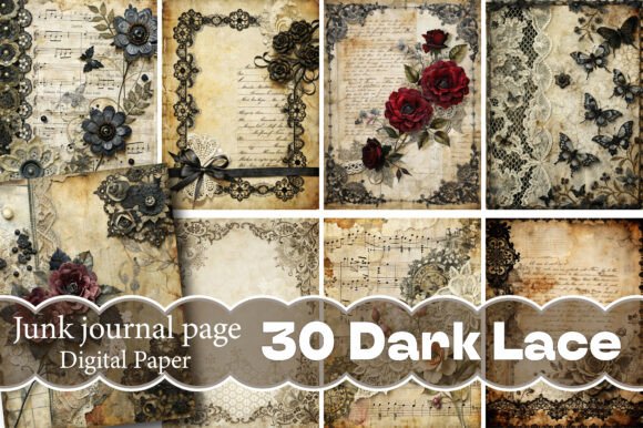 Download Dark Lace Junk Journal Papers - Junk journal Collection