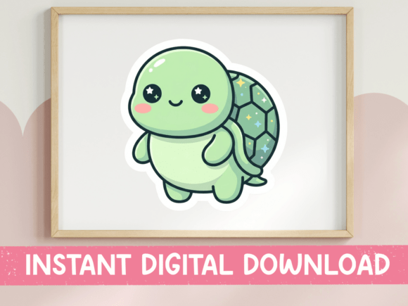 Download Cute Baby Turtle Sticker SVG PNG - Premium Resources