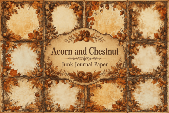 Download Acorn and Chestnut Junk Journal Paper - Junk journal Collection