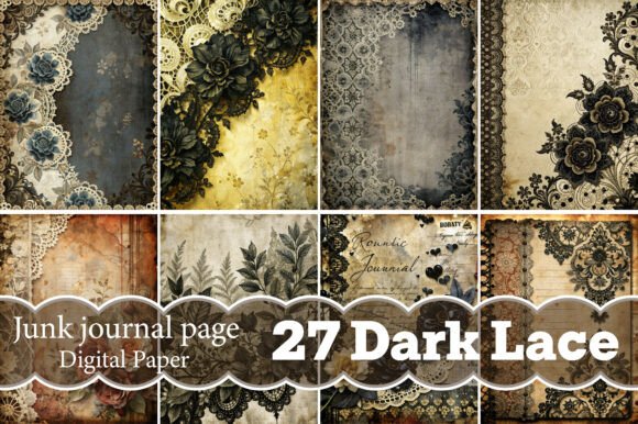 Download Dark Lace Junk Journal Pages - Junk journal Collection