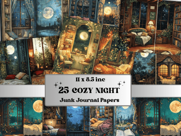 Download Cozy Night Corner Junk Journal Paper - Junk journal Collection