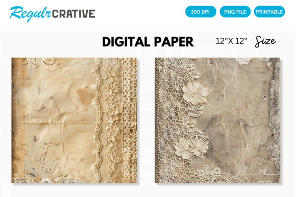 Download Antique Lace Junk Journal Digital Paper - Junk journal Collection