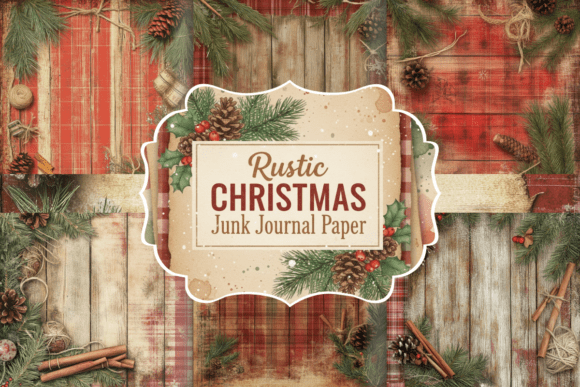 Download Rustic Christmas Junk Journal Paper - Junk journal Collection