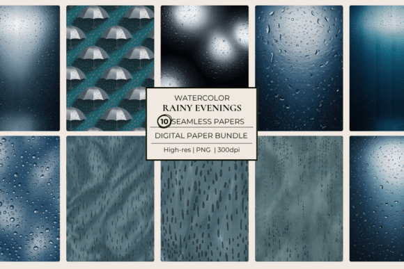 Download Rain Textures Seamless Papers - Premium Bundle