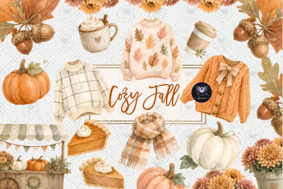 Download Cozy Fall Sweater Watercolor Clipart - Sweater Collection