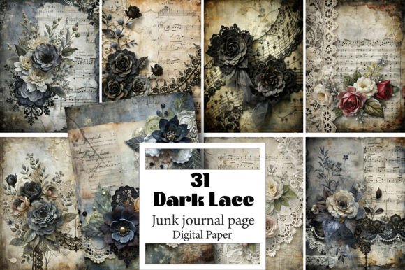Download Dark Lace Junk Journal Pages - Junk journal Collection
