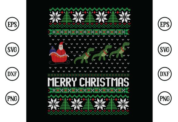 Download Christmas Dinosaur Sleigh Ugly Sweater - Sweater Collection