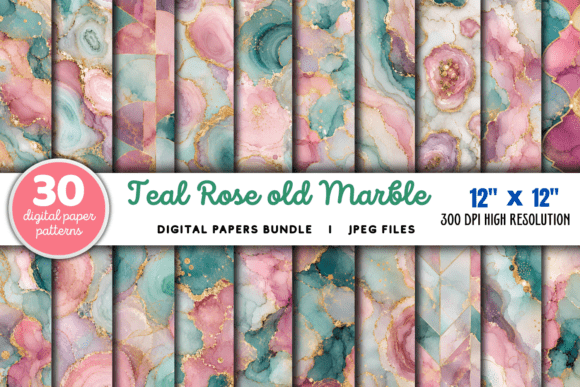 Download Teal Rose Old Marble Junk Journal Papers - Junk journal Collection