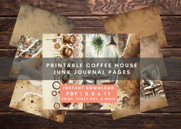 Download Coffee Junk Journal Mixed Media Pages - Junk journal Collection