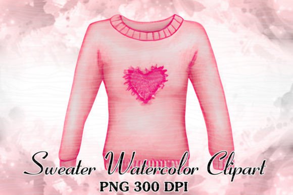 Download Watercolor Ugly Heart Sweater Clipart - Sweater Collection