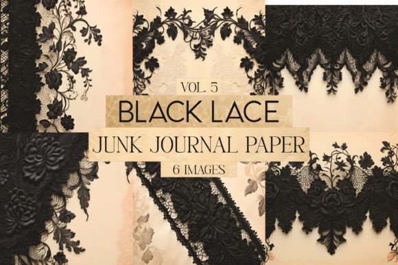 Download Black Lace Junk Journal Paper Vol. 5 - Junk journal Collection