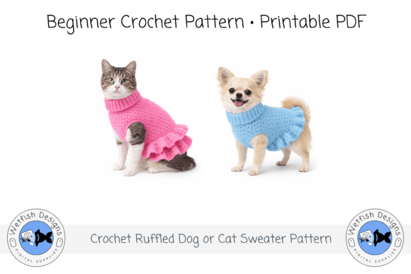 Download Crochet Ruffled Dog Cat Sweater Pattern - Sweater Collection