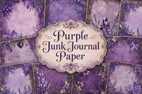 Download Purple Junk Journal Paper - Junk journal Collection