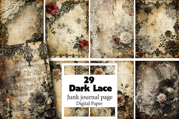 Download Dark Lace Junk Journal Pages - Junk journal Collection