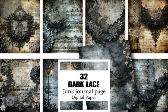 Download Dark Lace Junk Journal Pages - Junk journal Collection